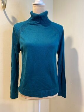 Banana Republic Teal Ribbed Turttleneck  Knit Top Size S